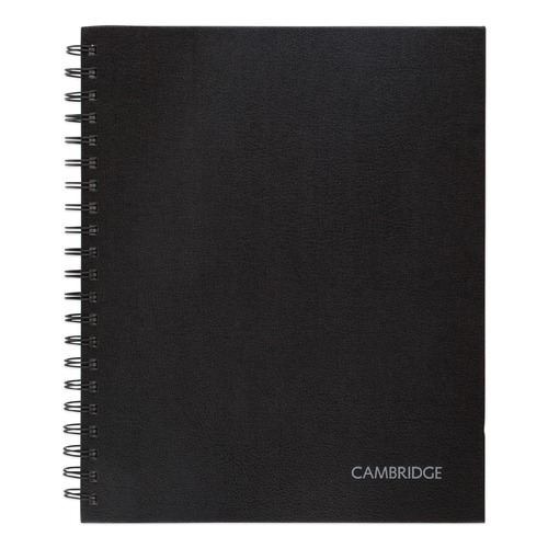 Office Jansan | Cambridge Limited 06100 11 in. x 8.5 in. 1-Subject Wide/Legal Rule Hardbound Notebook with Pocket - Black Cover (96 Sheets) image number 0