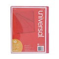  | Universal UNV61683 11-Point 8.5 in. x 11 in. Jacket Letter Slash-Cut Pockets for 3-Ring Binders - Red (10/Pack) image number 1