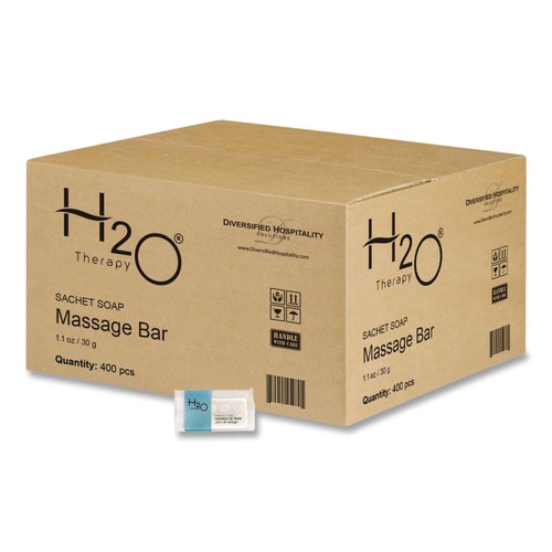 Cleaning & Janitorial Supplies | Diversified Hospitality Solutions H2O20MB150 H2O Therapy 1.1 oz Soaps - White Tea and Lemongrass (400/Carton) image number 0