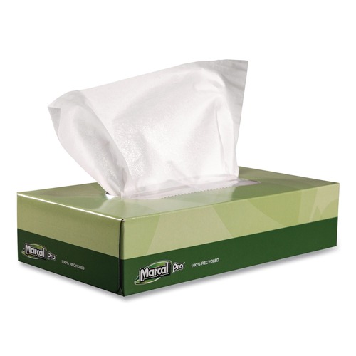 Paper Towels and Napkins | Marcal PRO NP5701 100 Percent Recycled 2-Ply Facial Tissue Convenience Pack - White (30/Carton) image number 0