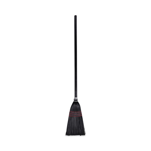 Brooms | Boardwalk BWK951BP Flag Tipped Poly Bristle 37 in. - 38 in. Length Lobby Broom - Natural/Black (1 Dozen) image number 0