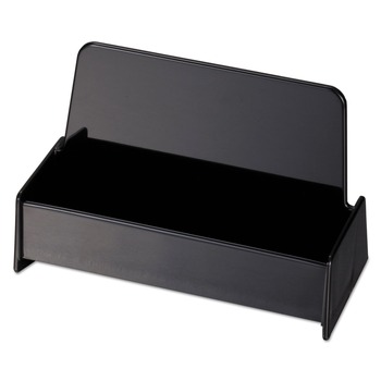 Universal UNV08109 Holds (50) 2 x 3.5 Cards Plastic 3.75 in. x 1.81 in. x 1.38 in. Business Card Holder - Black
