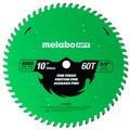Table Saw Blades | Metabo HPT 115762M 10 in. 60-Tooth Industrial PTFE Miter Saw/Table Saw Fine Finish Blade image number 0