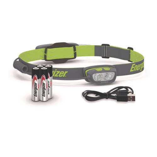 Office Jansan | Energizer ENY38A42P Rechargeable Lithium-Ion Pro Series Multi-Color Hybrid Headlamp with 4 AAA Batteries - Gray/Green image number 0