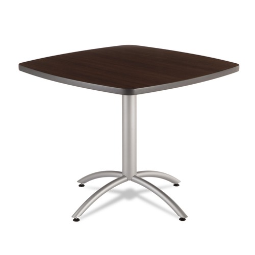  | Iceberg 65614 CafeWorks 36 in. x 36 in. x 30 in. Square Cafe Table - Walnut/Silver image number 0