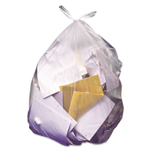 Trash Bags | Heritage Z8648UN R01 High Density 56 Gallon 22 Microns 43 in. x 48 in. Waste Can Liners - Natural (150/Carton) image number 0