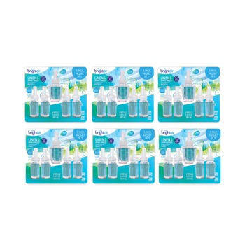 BRIGHT Air 0.67 oz. Bottle Electric Scented Oil Air Freshener Refill - Linen and Spring Breeze (6 Packs/Carton)