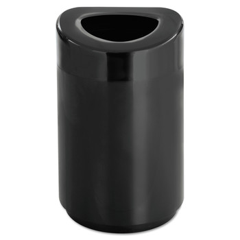 Safco 9920BL 30 gal. Open Top Round Steel Waste Receptacle - Black