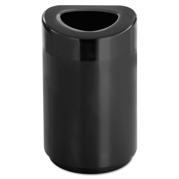 Safco 30 gal. Open Top Round Steel Waste Receptacle - Black