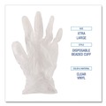 New Year New Savings! Save $25 off $150 | Boardwalk BWK361XLBX 3.6 mil 9.5 in. Long Powder-Free Exam Vinyl Gloves - Extra Large, Clear (100/Box) image number 6