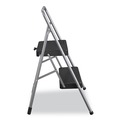 Cosco 11-135CLGG1 2-Step Folding Steel Step Stool, 200lbs, 17 3/8w x 18d x 28 1/8h, Cool Gray image number 2