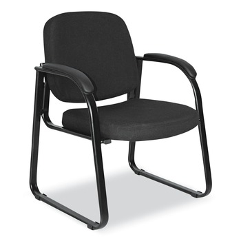 Alera ALERL43C11 Alera Reception Lounge Series Sled Base Guest Chair, Black Fabric