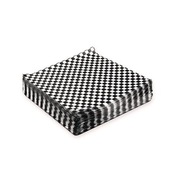 Paterson WG01006 12 in. x 12 in. Grease-Resistant Food Wrap - Black Check (5000/Carton)
