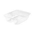 Food Trays, Containers, and Lids | Dart C56NT2 5 in. x 6 in. x 1.5 in. 2-Compartments ClearPac Small Nacho Plastic Tray - Clear (500/Carton) image number 1
