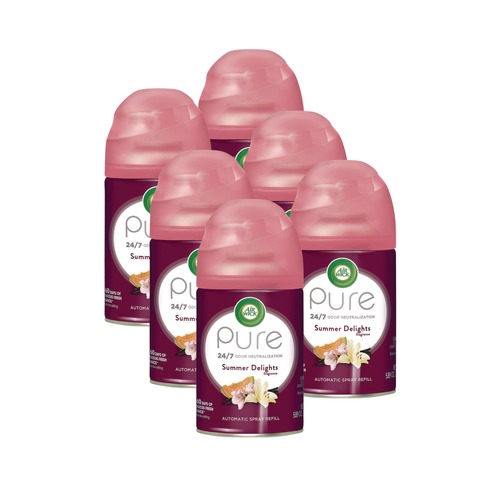 Odor Control | Air Wick 62338-91101 Freshmatic Life Scents Ultra 5.89 oz. Aerosol Spray Air Freshener Refill - Summer Delights (6/Carton) image number 0