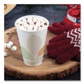 Office Jansan | SOLO 316PLA-J7234 Bare Eco-Forward 16 oz. PLA Leaf Design Paper Hot Cups - White/Green/Orange (1000/Carton) image number 5