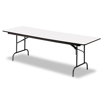 Iceberg 55237 96 in. x 30 in. x 29 in. OfficeWorks Commercial Wood-Laminate Rectangular Folding Table - Gray/Charcoal