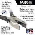 Pliers | Klein Tools 201-7CST Ironworkers Work Pliers, 8 3/4 in Length, 5/8 in Cut, Plain Hook Bend Handle image number 4