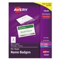 Office Jansan | Avery 74549 3.5 in. x 2.25 in. Top Load Pin-Style Badge Holder with Laser/Inkjet Insert - White (100/Box) image number 0
