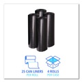 Trash Bags | Boardwalk X8046XKKR01 40 in. x 46 in. 45 gal. 1.6 mil Recycled Low-Density Polyethylene Can Liners - Black (100/Carton) image number 3