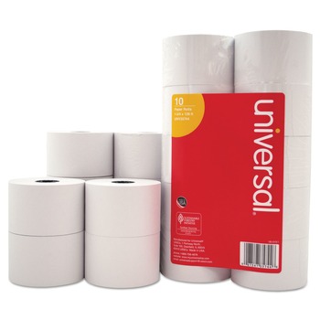 Universal UNV35744 1.75 in. x 138 ft., 0.5 in. Core, Impact and Inkjet Print Bond Paper Rolls - White (10/Pack)