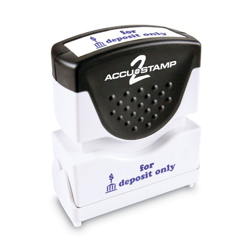 Stamps & Stamp Supplies | ACCUSTAMP2 035601 1.63 in. x 0.5 in. FOR DEPOSIT ONLY Pre-Inked Shutter Stamp - Blue image number 0