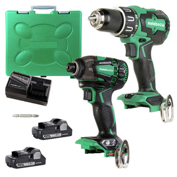 HAMMER DRILLS | Factory Reconditioned Metabo HPT KC18DBFL2CMR MultiVolt 18V Brushless Lithium-Ion 1/2 in. Cordless Hammer Drill and 1/4 in. Triple Hammer Impact Driver Combo Kit with 2 Batteries (3 Ah)