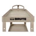 Utility Carts | Rubbermaid Commercial FG450088BEIG 17.13 in. x 38.5 in. x 38.88 in. 500 lbs. Capacity 2 Shelves Plastic Heavy-Duty Utility Cart with Lipped Shelves - Beige image number 3