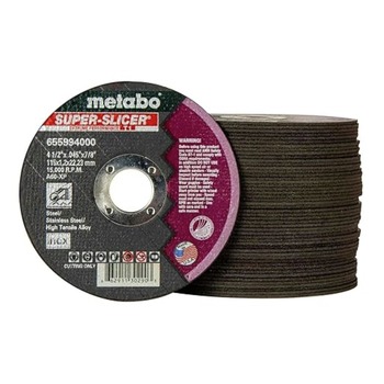 Metabo Metabo 655994000 50-Piece A60XP Super Slicer T1 4.5 in. x 0.45 in. x 7/8 in. Cutting Wheel Pack