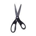 Office Jansan | Universal UNV92009 8 in. Long 3.75 in. Cut Length Stainless Steel Office Scissors - Black Straight Handle image number 1