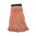Mops | Boardwalk BWK502OR 5 in. Super Loop Cotton/Synthetic Fiber Wet Mop Head - Medium, Orange (12/Carton) image number 1