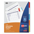 Office Jansan | Avery 11270 11.25 in. x 9.13 in. 5-Tab Insertable Dividers with Single Pockets - White (1-Set) image number 0