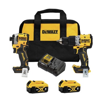 Factory Reconditioned Dewalt 20V MAX Brushless Li-Ion 1/2 in. Cordless Hammer Driver Drill and 1/4 in. Atomic Impact Driver Combo Kit (4 Ah)
