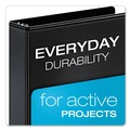 Office Jansan | Cardinal 17501CB Performer 3 Slant D Ring 2 in. Capacity ClearVue Binder - Black image number 2