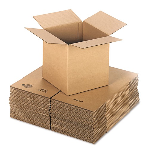 Office Jansan | Universal UFS121212 12-in. Cubed Fixed-Depth Corrugated Shipping Boxes - Extra-Large, Brown Kraft (25/Bundle) image number 0