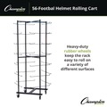 Office Filing Cabinets & Shelves | Champion Sports FBWR 26 in. x 28 in. x 81 in. 56 Football Helmet Rolling Rack - Black image number 2