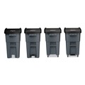 Trash & Waste Bins | Rubbermaid Commercial 1971956 50 Gallon Brute Step-On Rollouts - Metal/Plastic, Gray image number 4