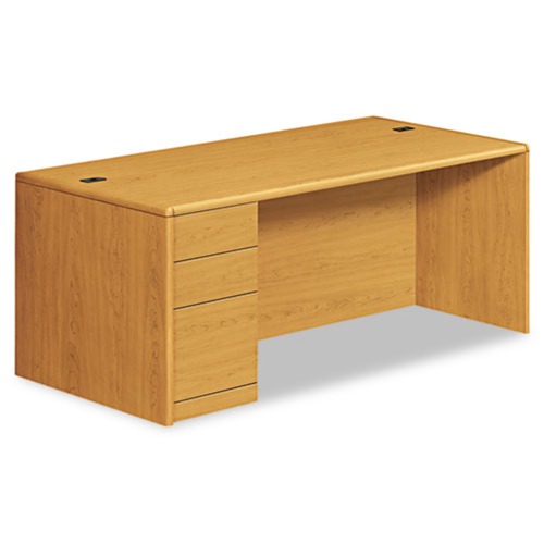 Office Desks & Workstations | HON H10788L.CC 10700 Series 72 in. x 36 in. x 29.5 in. Single Full-Height Left Pedestal Desk - Harvest image number 0