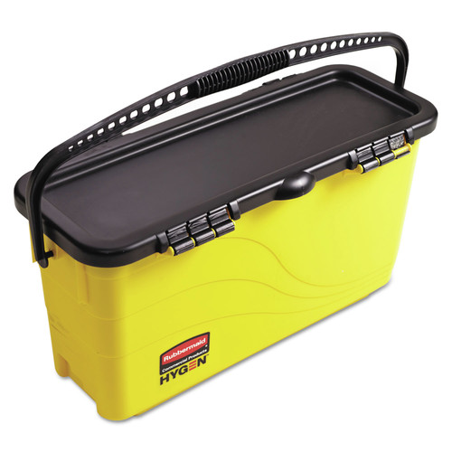 Mop Buckets | Rubbermaid Commercial HYGEN 1791802 Hygen Top Down Charging Bucket - Yellow/Black image number 0