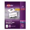 Office Jansan | Avery 08780 4 in. x 3 in. Horizontal Magnetic Style Name Badge Kit - White (24/Pack) image number 0