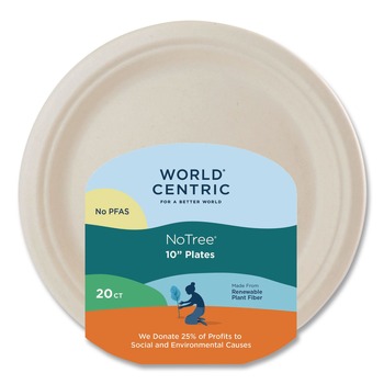World Centric 10 in. Diameter Fiber Plates - Natural (20/Pack)