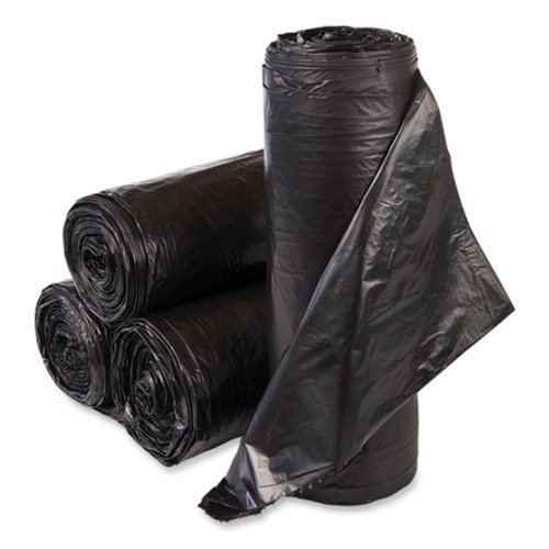 Trash Bags | Inteplast Group VALH3860K22 High-Density 60 Gallon 38 in. x 58 in. Commercial Can Liners - Black (150/Carton) image number 0