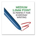 Pens | BIC MM11-AST Medium 1 mm Multi-Color Retractable Ballpoint Pen - Black/Blue/Green/Red Ink/Blue/White Barrel (12/Box) image number 3
