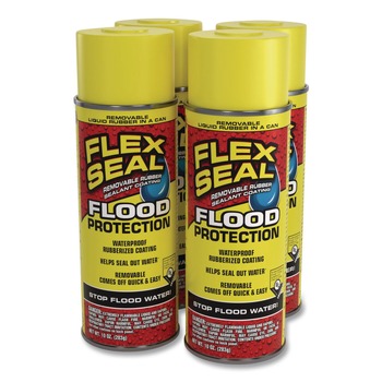 Flex Seal Products 10 oz Removable Rubber Sealant Coating Flood Protection Spray - Dries Yellow (6/Carton)