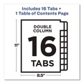 Office Jansan | Avery 11320 11 in. x 8.5 in. 16-Tab 1 to 16 Customizable TOC Ready Index Double Column Multicolor Tab Dividers - White (1-Set) image number 7