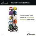 Office Filing Cabinets & Shelves | Champion Sports MBR3 25 in. x 25 in. x 56 in. 198 lbs. Capacity Deluxe 5-Row Metal Mobile Medicine Ball Rack - Black image number 4