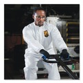 Bib Overalls | Ansell 49105 A20 Breathable Particle Protection Coveralls with Zip Closure - Double Extra Large, White (24/Carton) image number 3