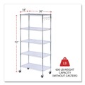 Labor Day Sale! Save $30 off $199! | Alera SW653618SR 36 in. x 18 in. x 72 in. Five-Shelf Wire Shelving Kit with Casters and Shelf Liners - Silver image number 1