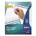Office Jansan | Avery 11435 Index Maker 11 in. x 8.5 in. 3-Tab Print and Apply Clear Label Dividers - White/White Tabs (5/Pack) image number 0