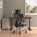 Office Chairs | Alera ALEMV41BME48 17.24 in. to 20.98 in. Seat Height Supports Up to 275 lbs. Minerva Ergonomic Mesh Swivel Task Chair - Gray Seat/Back, Silver Base image number 4